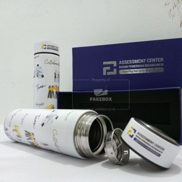 Packaging Box Bottle Tumbler Warna Biru Dengan Logo 4