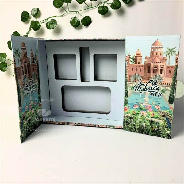 Packaging Box Double Opening Dengan Magnet Motif Bunga 2