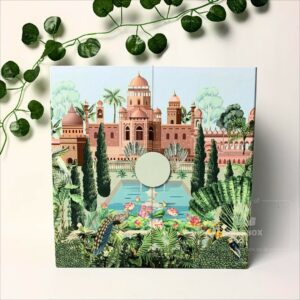 Packaging Box Double Opening Dengan Magnet Motif Bunga 3