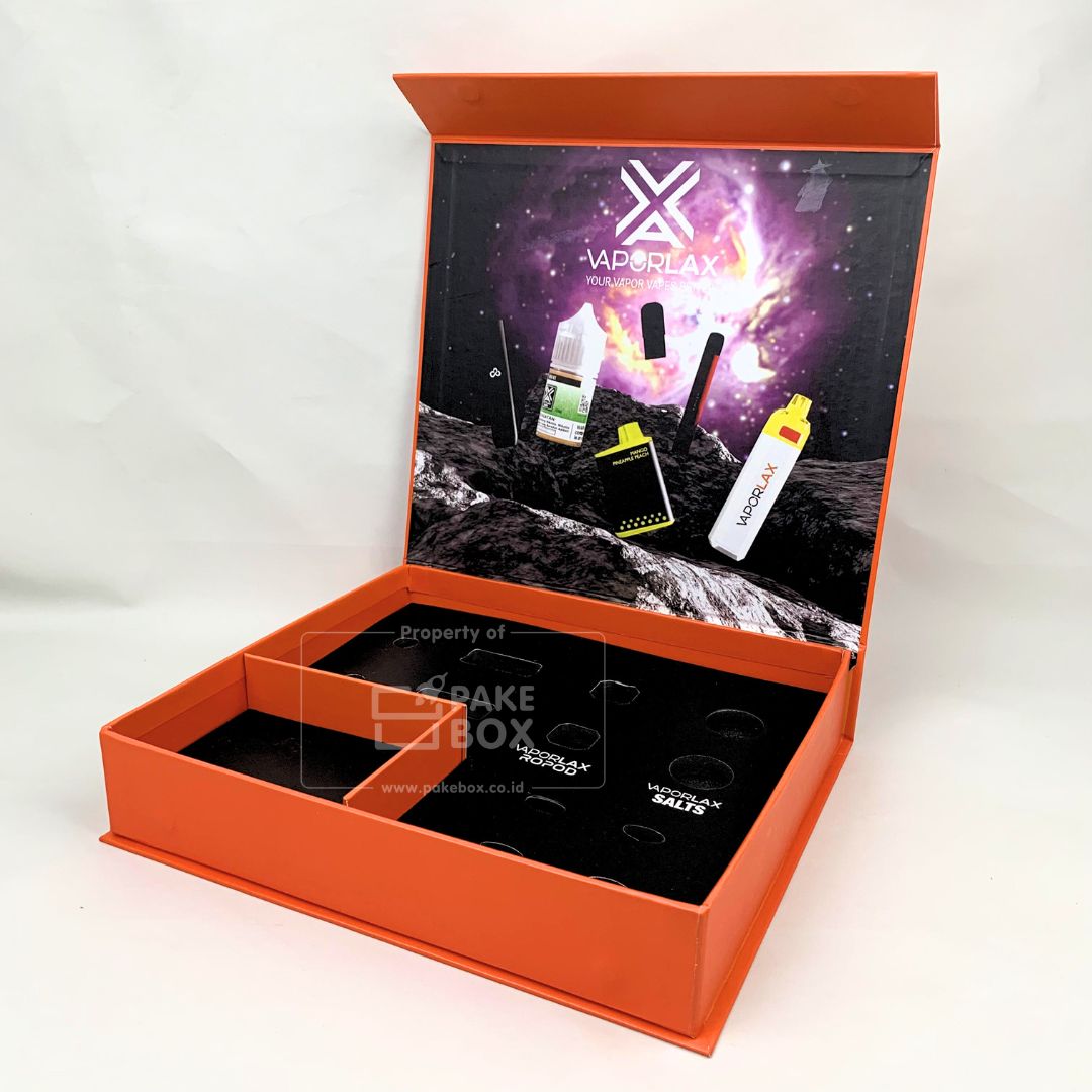 Packaging Box Untuk Vape Dengan Pengunci Magnet dan Sekat Pada Bagian Dalam (1)