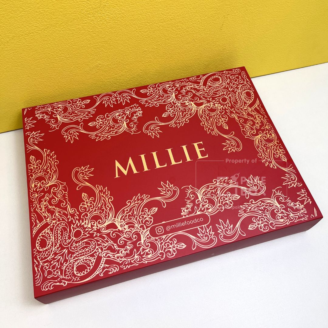 Packaging Box Produk Makanan Millie Bahan Hardbox Model Geser Slide Dengan Sekat (1)