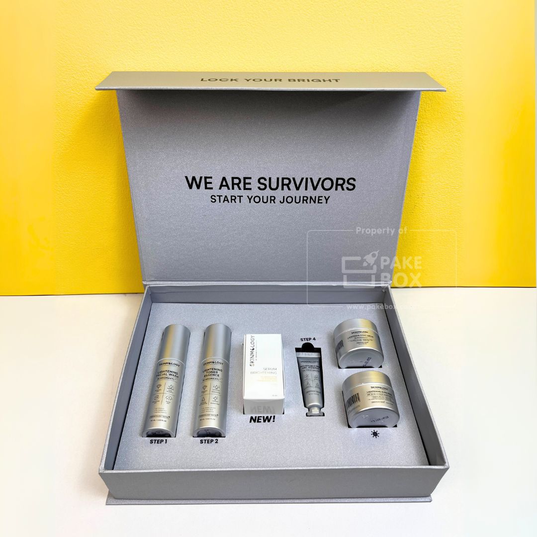 Packaging Box Produk Makeup Skincare Skinmology Model Hardbox Magnet Dengan Partisi (2)